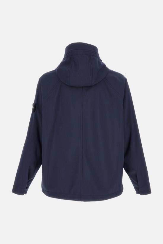 25FW 스톤 아일랜드 소프트 쉘-R E.다이 테크놀로지 리사이클 폴리에스터 라이트 후드 파카 Q100010S0B22V0020 Blue - STONE ISLAND