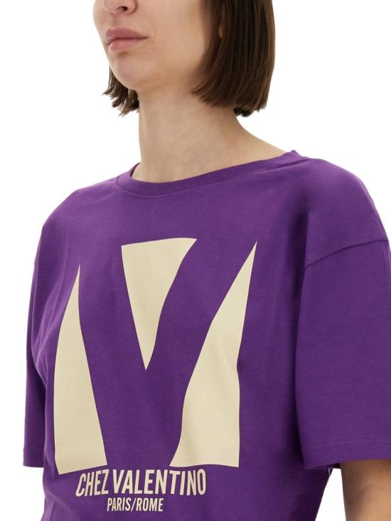  발렌티노 가라바니 반팔 티셔츠 6B3MG24H95W R1B Purple - VALENTINO GARAVANI
