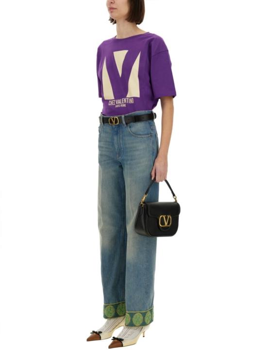  발렌티노 가라바니 반팔 티셔츠 6B3MG24H95W R1B Purple - VALENTINO GARAVANI