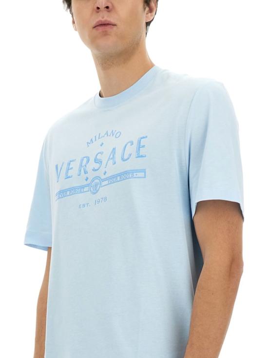 25SS 베르사체 반팔 티셔츠 1013302 1A134212VF50 Blue - VERSACE