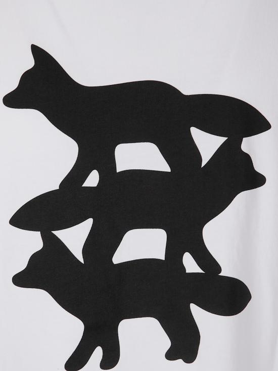 25FW 메종키츠네 스턴트 폭스 오버사이즈 티셔츠 PM00103KJ0119 P100 WHITE - MAISON KITSUNE