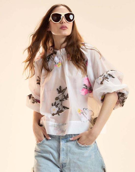  신시아 로리 블라우스 신시아 로울리 필 쿠페  화이트