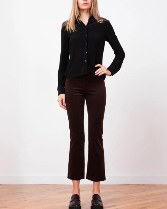  에비뉴 몽테뉴 크롭 팬츠 애비뉴 몽테뉴 레오 파인 코듀로이 팬츠 브라운 - AVENUE MONTAIGNE