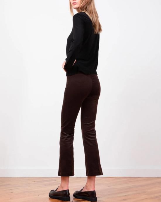  에비뉴 몽테뉴 크롭 팬츠 애비뉴 몽테뉴 레오 파인 코듀로이 팬츠 브라운 - AVENUE MONTAIGNE