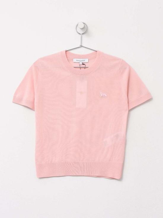  메종키츠네 스웨터 메종 키츠네 베이비 폭스 패치 레귤러 반팔 점퍼 로즈워터