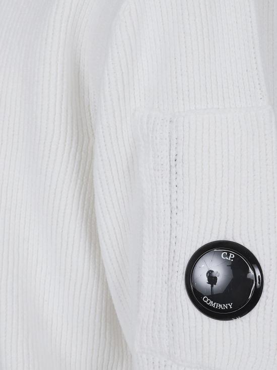 25FW 씨피 컴퍼니 코튼 셔닐 크루넥 스웨터 19CMKN017A 005558G 103 GAUZE WHITE - C.P. COMPANY
