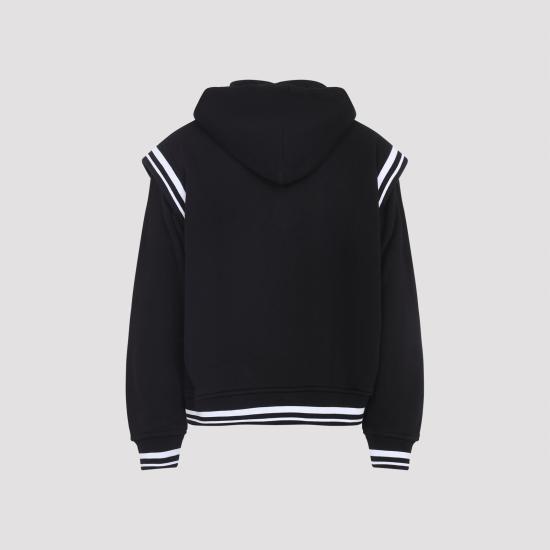 25FW 오프화이트 봄버 자켓 OMEK003F25FLE001 1001 BLACK WHITE - OFF WHITE