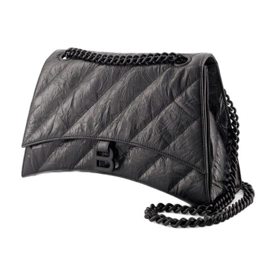  발렌시아가 크러쉬 미디움 체인 백 785602 210IY 1000 BLACK - BALENCIAGA