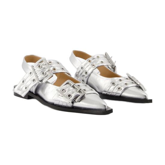 25SS 가니 플랫 슈즈 S2725 018 silver - GANNI