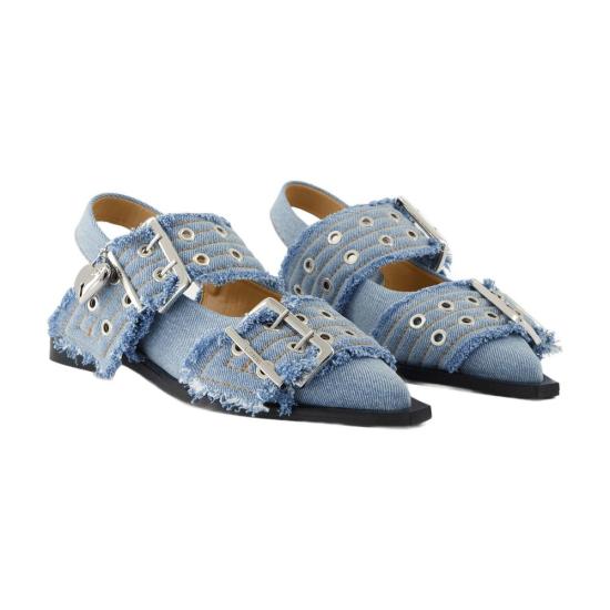 25SS 가니 플랫 슈즈 S2939 928 blue - GANNI