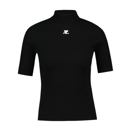  쿠레쥬 리에디션 니트 탑 숏슬리브 PERMPU026FI0001 9999 BLACK