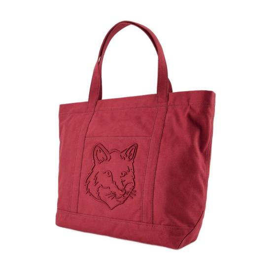 24FW 메종키츠네 라지 폭스 헤드 토트백 LW05104WW0107 P677 red - MAISON KITSUNE