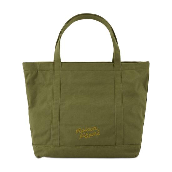  메종키츠네 라지 폭스 헤드 토트백 LW05104WW0107 green - MAISON KITSUNE