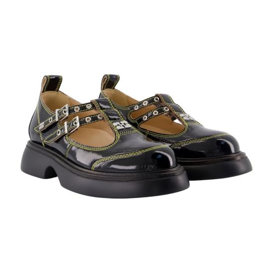 25FW 가니 플랫 슈즈 S2928 864 black - GANNI