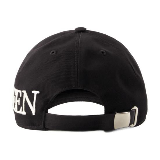  알렉산더 맥퀸 로고 엠브로이드 캡 6328964105Q1078 black - ALEXANDER MCQUEEN