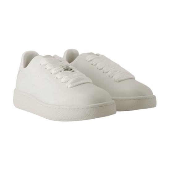  버버리 레더 박스 스니커즈 8083385 WHITE - BURBERRY