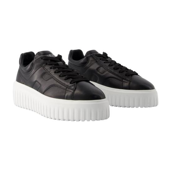26FW 호간 H-스트라이프 스니커즈 HXW6450FC60LE9 B999 black - HOGAN
