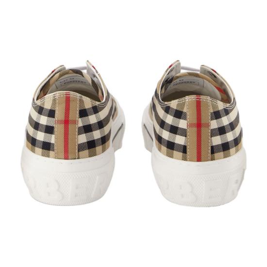  버버리 체크 코튼 스니커즈 8050506 A7028 BEIGE - BURBERRY