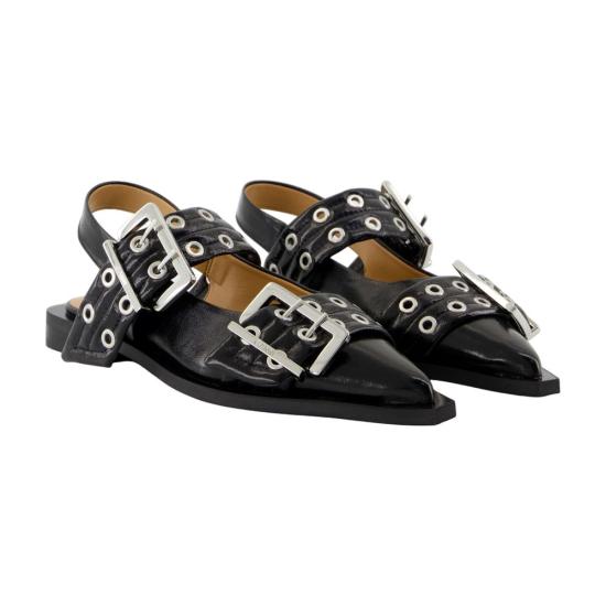 25FW 가니 버클 플랫 슈즈  S2730 099 black - GANNI