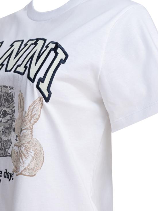 25FW 가니 반팔 티셔츠 T4237 151 white - GANNI