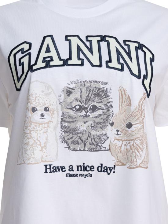 25FW 가니 반팔 티셔츠 T4237 151 white - GANNI