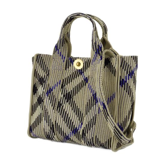 25SS 버버리 미니 체크 니트 토트 리첸 8090404 B9629 neutral - BURBERRY