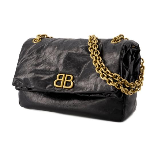 25SS 발렌시아가 모나코 스몰 체인 백 765966 2AAR8 1000 black - BALENCIAGA