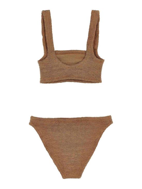  훈자 지 비키니 수영복 XANDRABIKINIMETALLICCOCOA Brown - HUNZA G