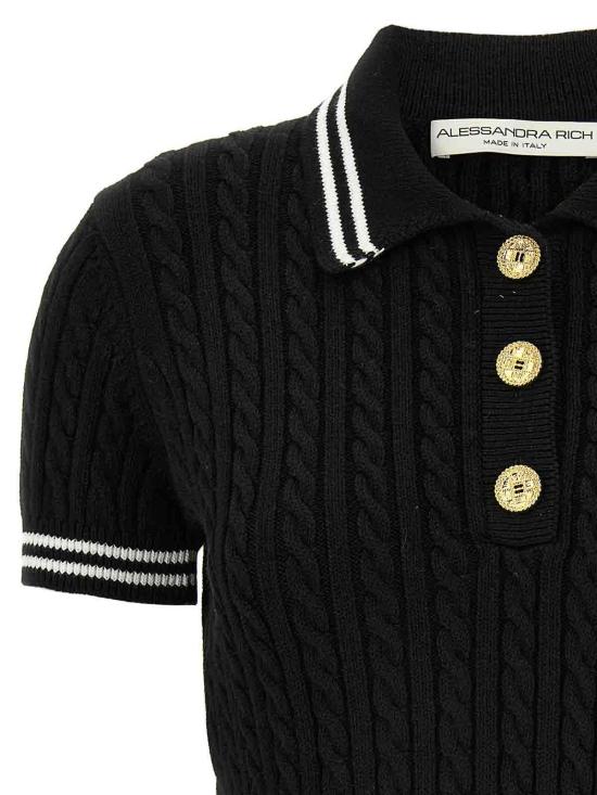 26SS 알레산드라리치 폴로 티셔츠 FABX4080K42640091 Black - ALESSANDRA RICH