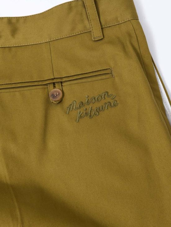  메종키츠네 치노 팬츠 메종 키츠네 릴렉스드 치노 카키 그린p358 - MAISON KITSUNE