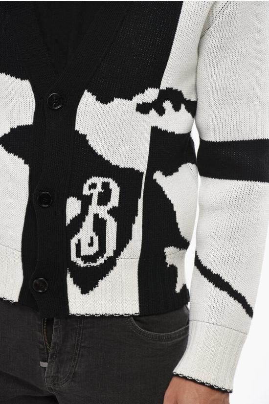  버버리 가디건 8095195C1268 Black White - BURBERRY