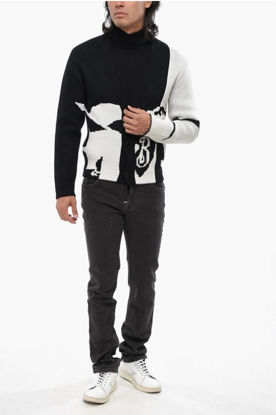  버버리 가디건 8095195C1268 Black White - BURBERRY