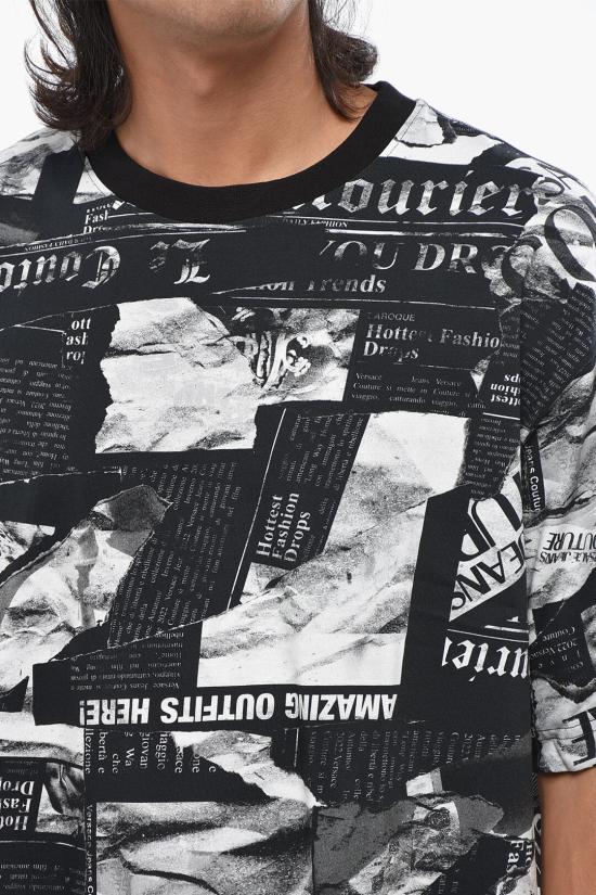  베르사체 반팔 티셔츠 76GAH6L0JS275899 Bianco Nero Grigio - VERSACE