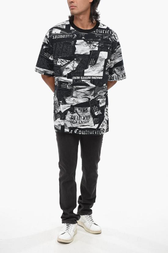  베르사체 반팔 티셔츠 76GAH6L0JS275899 Bianco Nero Grigio - VERSACE