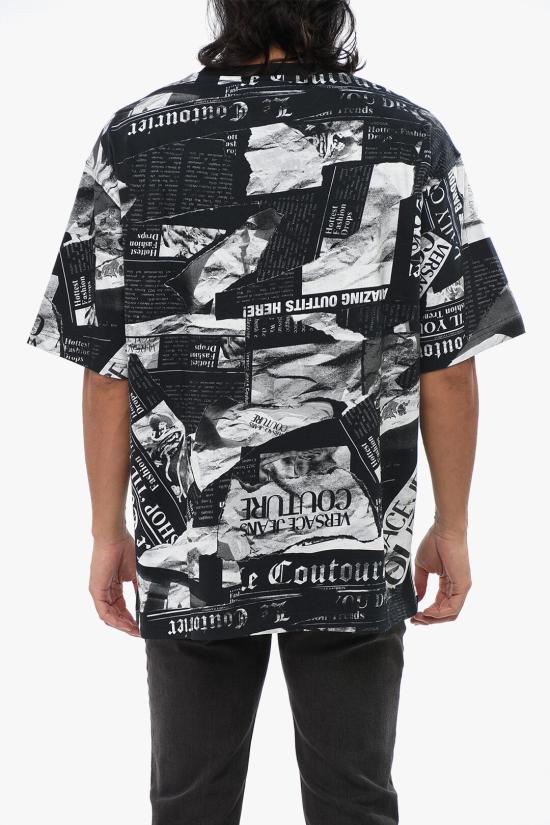  베르사체 반팔 티셔츠 76GAH6L0JS275899 Bianco Nero Grigio - VERSACE