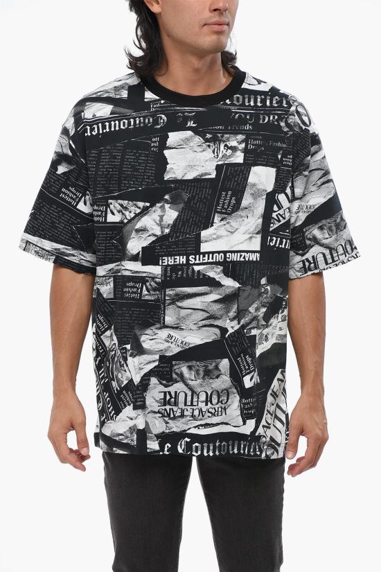  베르사체 반팔 티셔츠 76GAH6L0JS275899 Bianco Nero Grigio