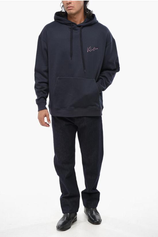  발렌티노 가라바니 후드 티셔츠 5V0MF25RAE4598 Blue - VALENTINO GARAVANI