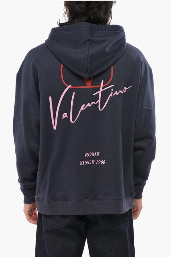  발렌티노 가라바니 후드 티셔츠 5V0MF25RAE4598 Blue - VALENTINO GARAVANI