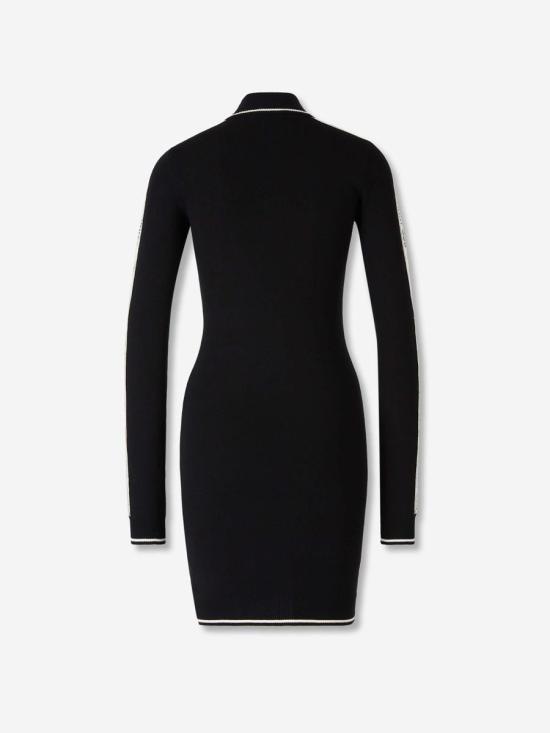 25FW 오프화이트 미디 원피스 2HI12NF25KNI001 1001BLACK WHITE - OFF WHITE