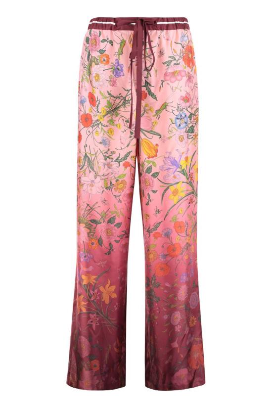 25FW 구찌 프린티드 실크 팬츠 837980Z7AUH 5057 MULTICOLOR