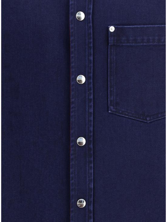 25FW 구찌 리버서블 데님 플란넬 셔츠 835282XDDB6 4447 BLUE - GUCCI