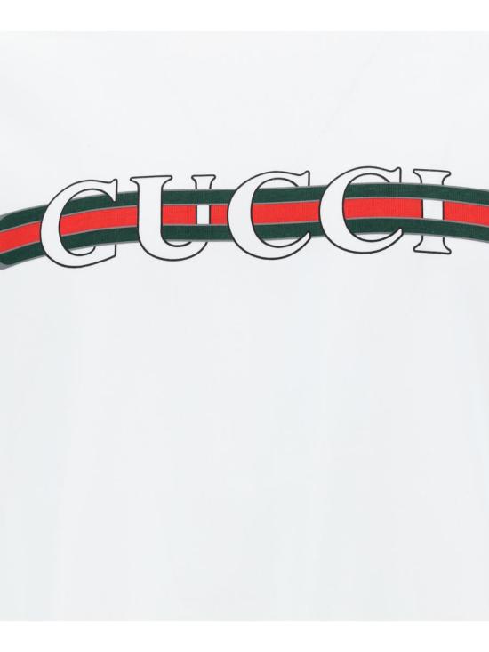 26SS 구찌 프린트 디테일 코튼 저지 티셔츠 784361XJGKB 9074 WHITE - GUCCI
