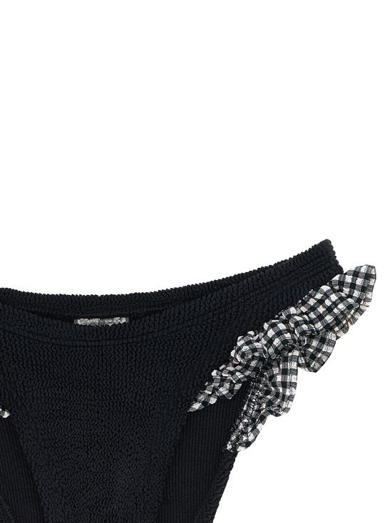 25FW 훈자 지 비치웨어 JEANBIKINIBLACKGINGHAM White Black - HUNZA G