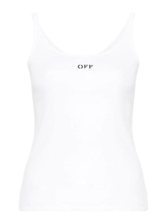 25FW 오프화이트 민소매 티셔츠 OWAD072C99JER0020110 White