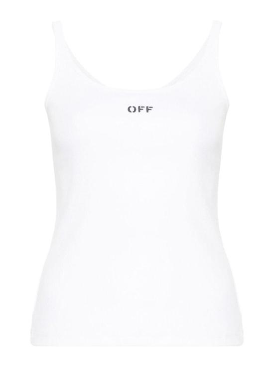  오프화이트 민소매 티셔츠 OWAD072C99JER0020110 White