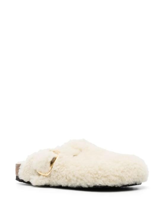 25FW 버켄스탁 BOSTON 보스톤 빅버클 테디 시어링 뮬 1025664 EGGSHELL - BIRKENSTOCK