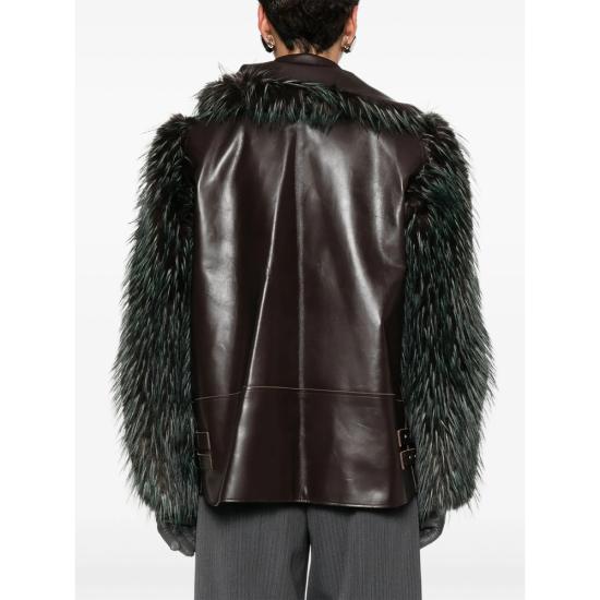 25FW 사카이 가죽 자켓 25 08237 613 BROWN GREEN - SACAI