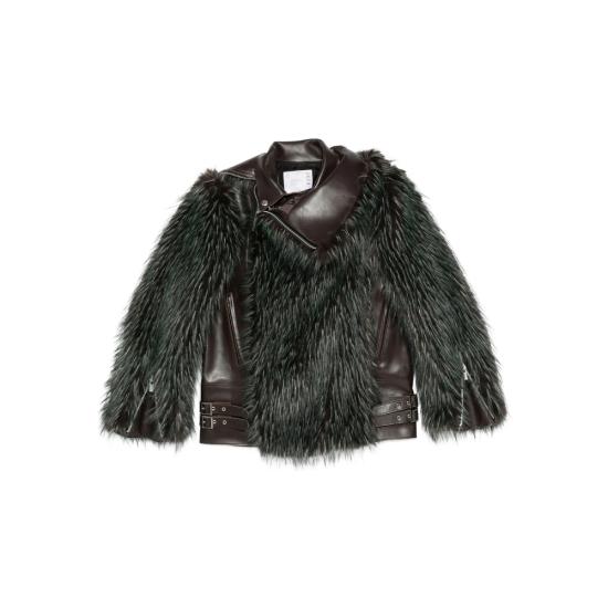 25FW 사카이 가죽 자켓 25 08237 613 BROWN GREEN