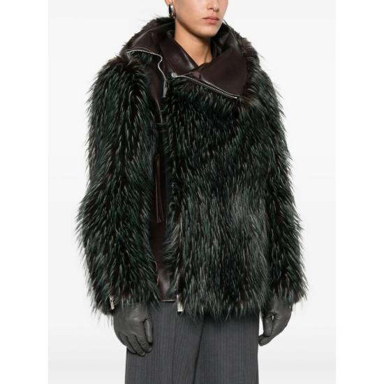 25FW 사카이 가죽 자켓 25 08237 613 BROWN GREEN - SACAI