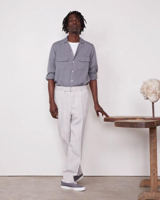 25SS 오피신 제네랄 긴팔 셔츠 S25MSHI027 IRON GREY Grey - OFFICINE GENERALE